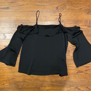 Cold shoulder black blouse